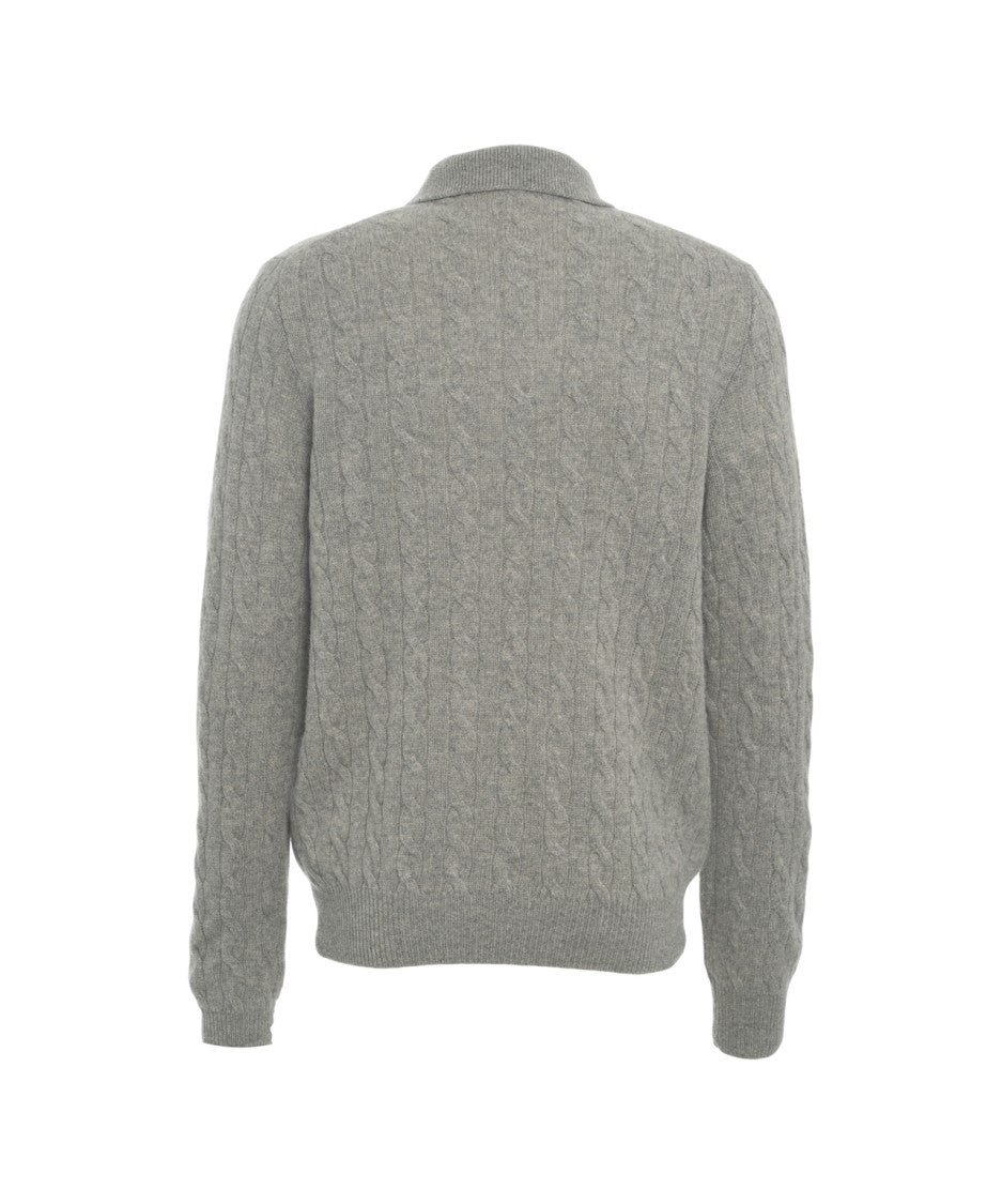 Polo Ralph Lauren Cable Knit Sweater With Polo Neck