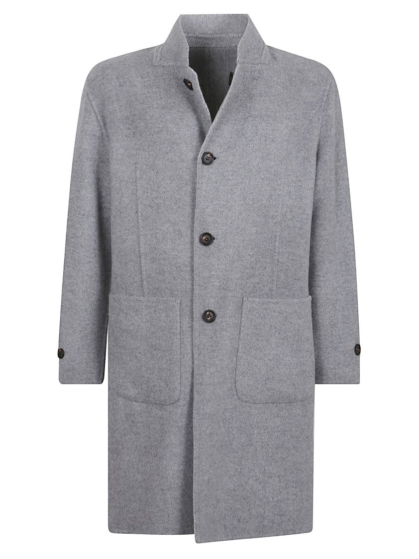 Eleventy Light Gray Cashmere And Wool Jacket