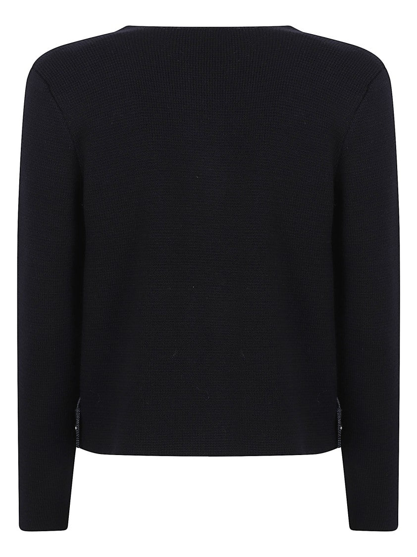 Fabiana Filippi Black Denim Merino Wool Jacket