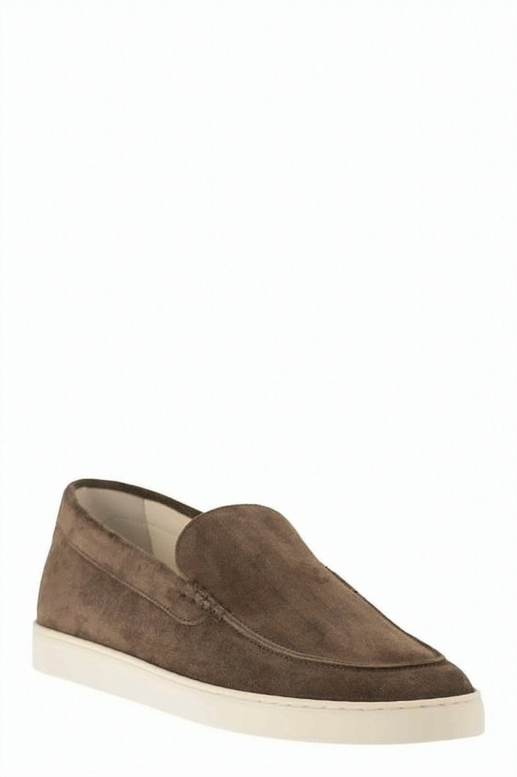 Brunello Cucinelli Chevron Pattern Suede Slip-On Sneakers