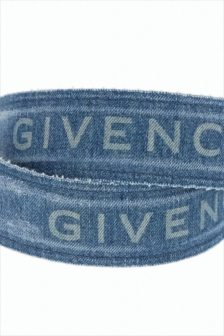 Givenchy Denim Bag Strap With Silver-Tone Hardware And Subtle Branding
