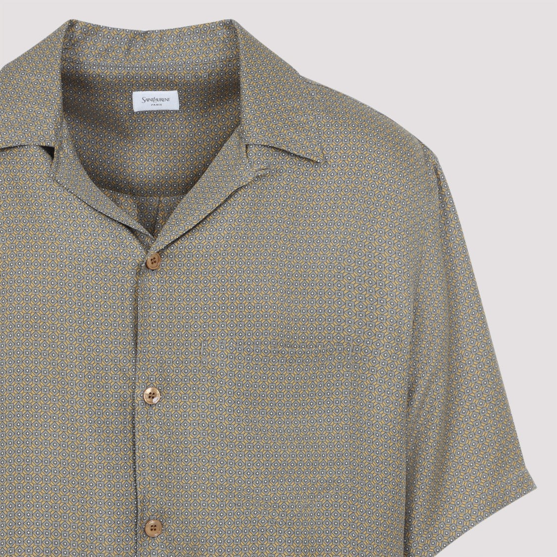 Saint Laurent Geometric Pattern Silk Shirt