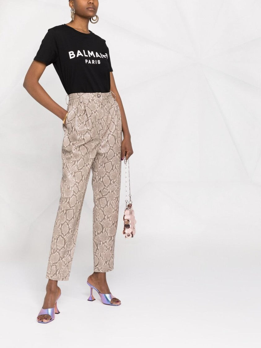 Balmain Black Cotton Gold Button Logo Top