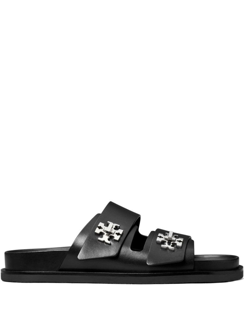 Tory Burch Open-Toe Sandals With Metallic Logo Emblem