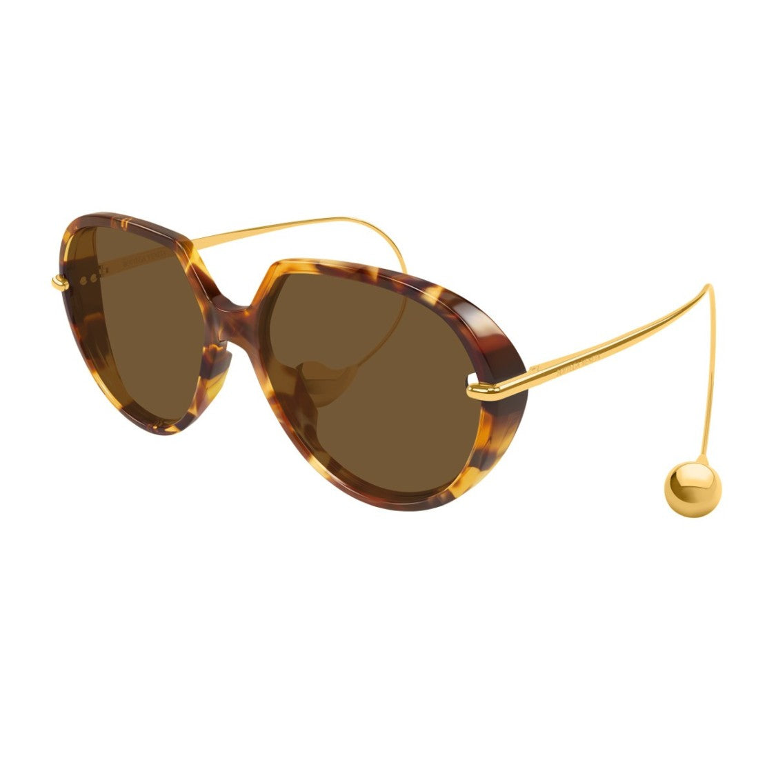 Bottega Veneta Havana Unapologetic Bv1436s Recycled Acetate-Blend Round Sunglasses