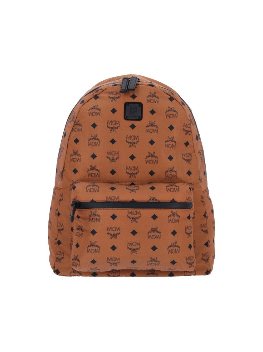 Mcm Structured Monogram Nylon Backpack