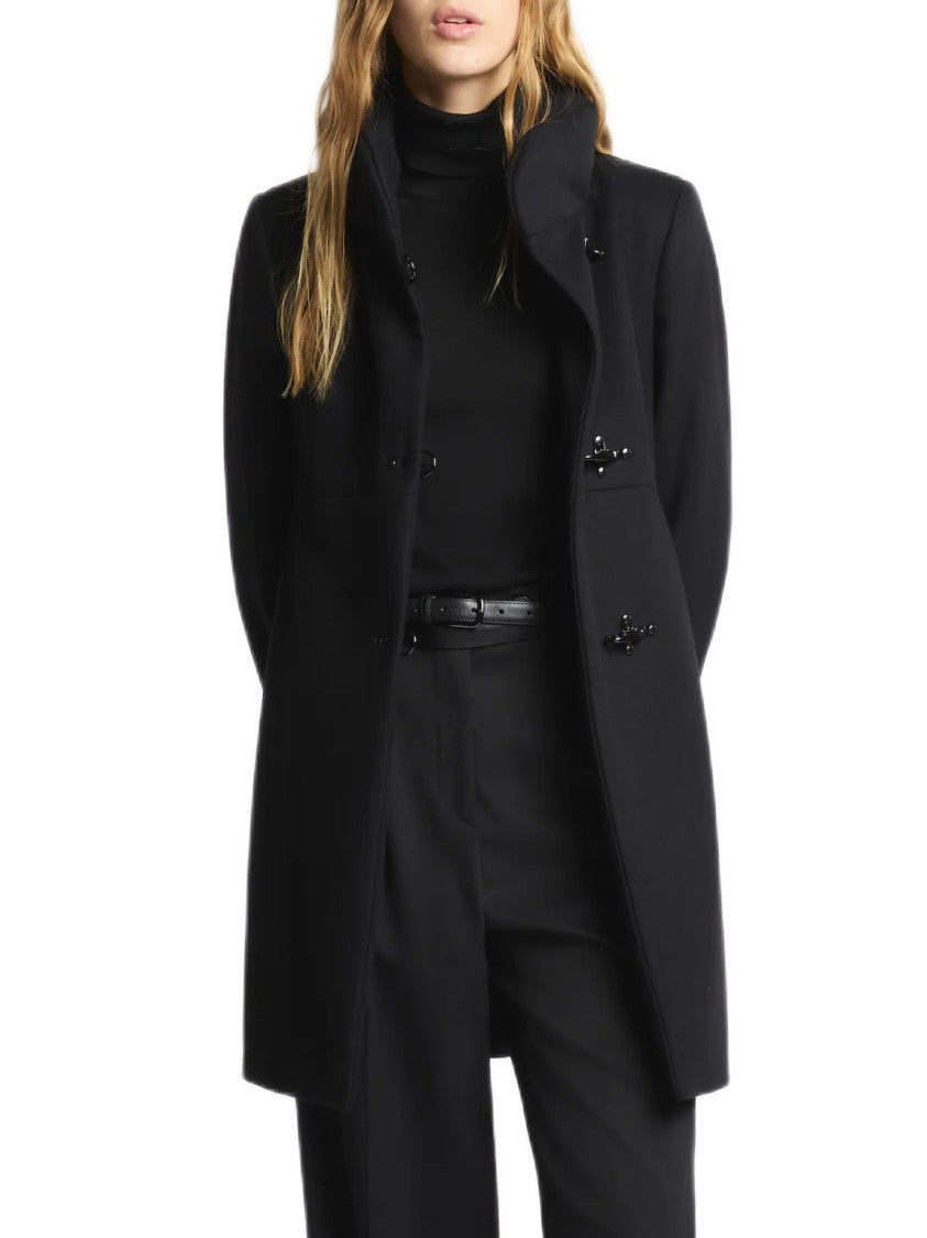 Fay Tailored Black Coat With Clean Lines And Minimalist Design