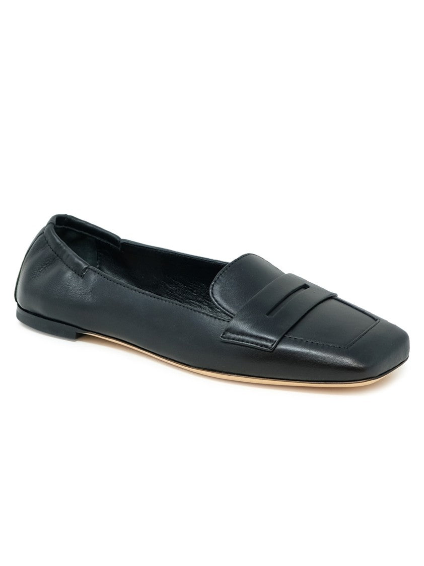 Agl Black Leather Loafer Softy