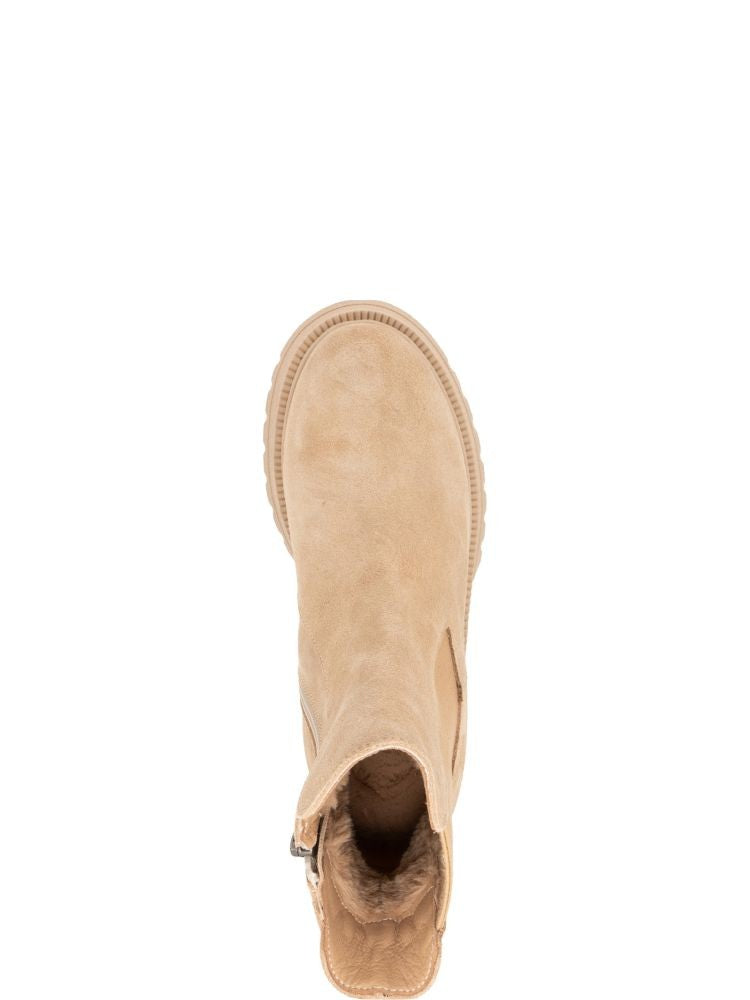 Prato Creativo Brown Suede Elastic Side Panel Ankle Boots