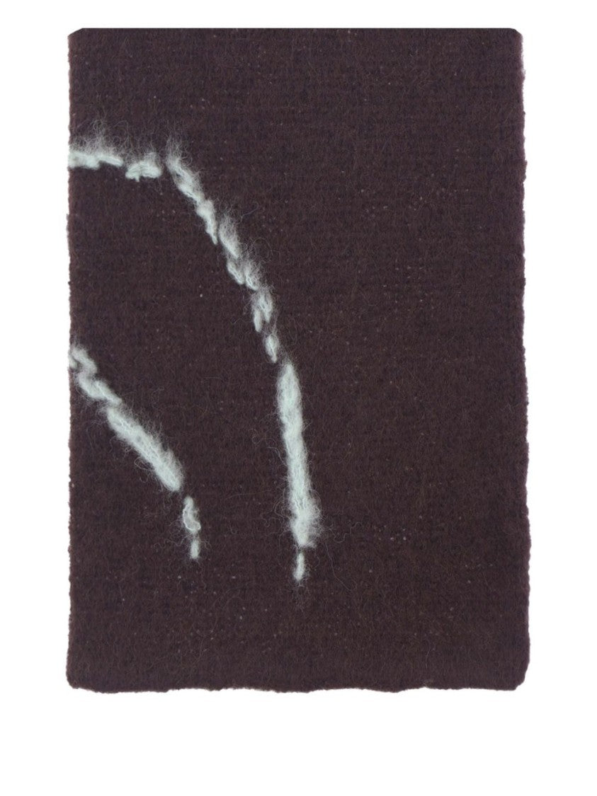 Dries Van Noten Brown Embroidered Detail Rectangular Scarf