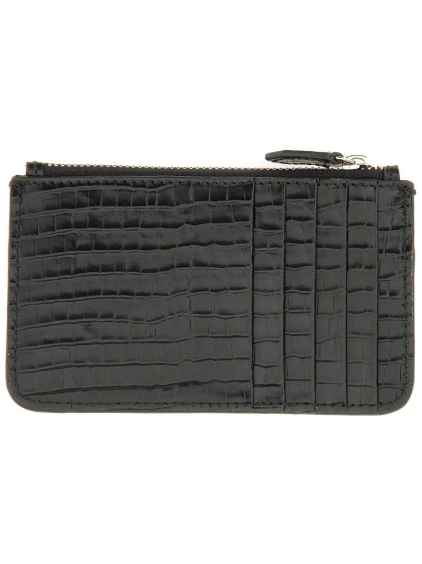 Vivienne Westwood Textured Black Calf Leather Card Holder