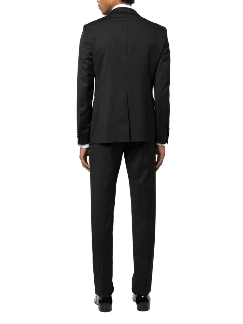 Tagliatore Neutrals Double-Breasted Virgin Wool Suit