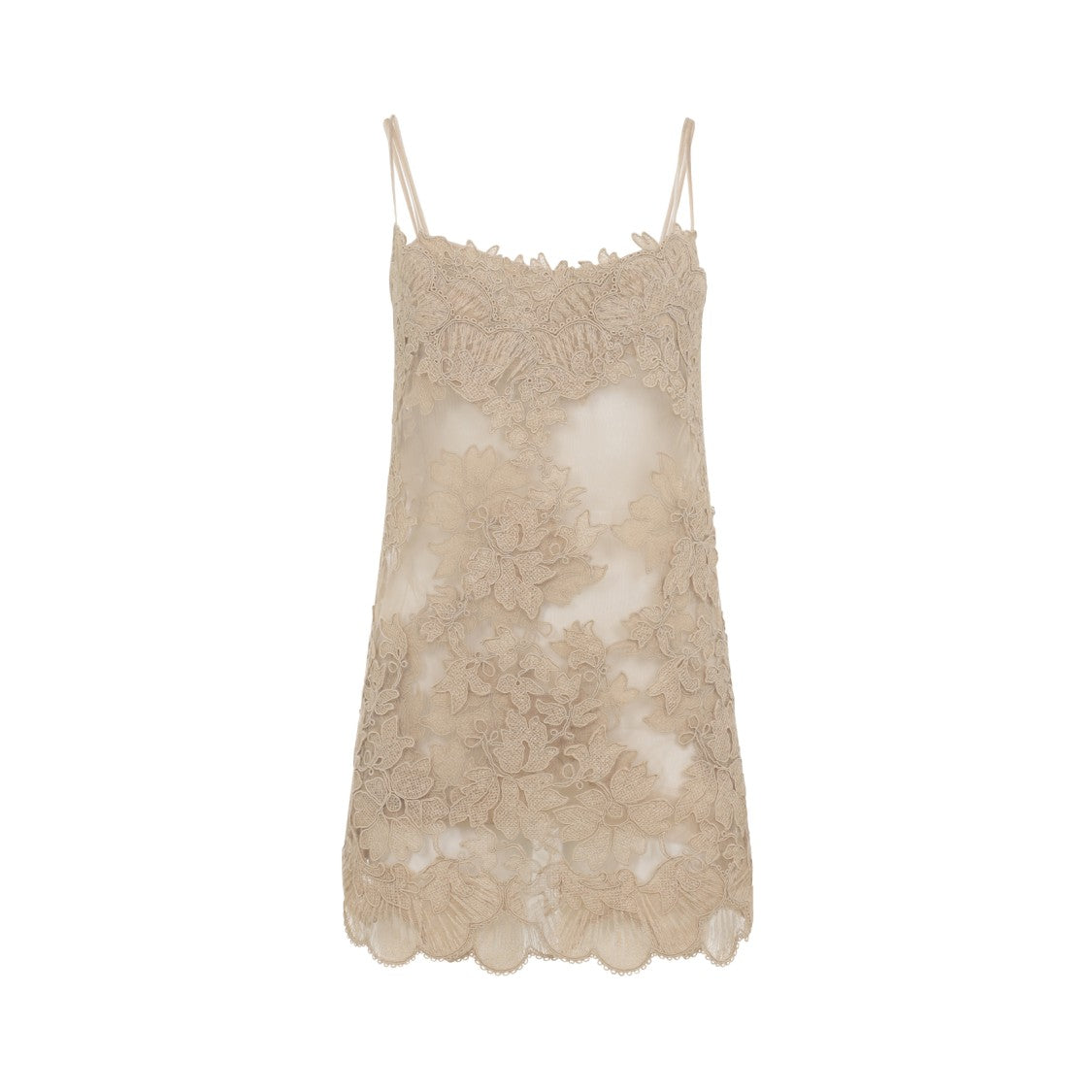 Ermanno Scervino Floral Lace Overlay Mini Dress