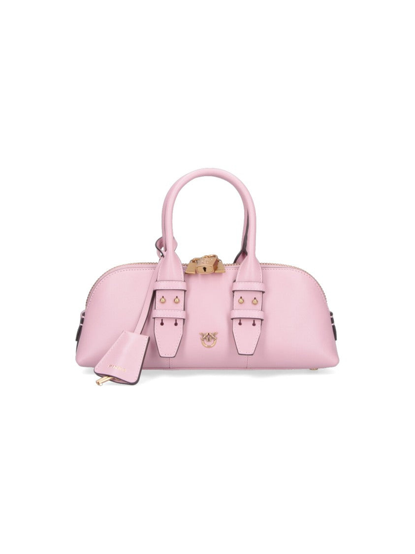 Pinko Structured Pink Handbag With Detachable Shoulder Strap