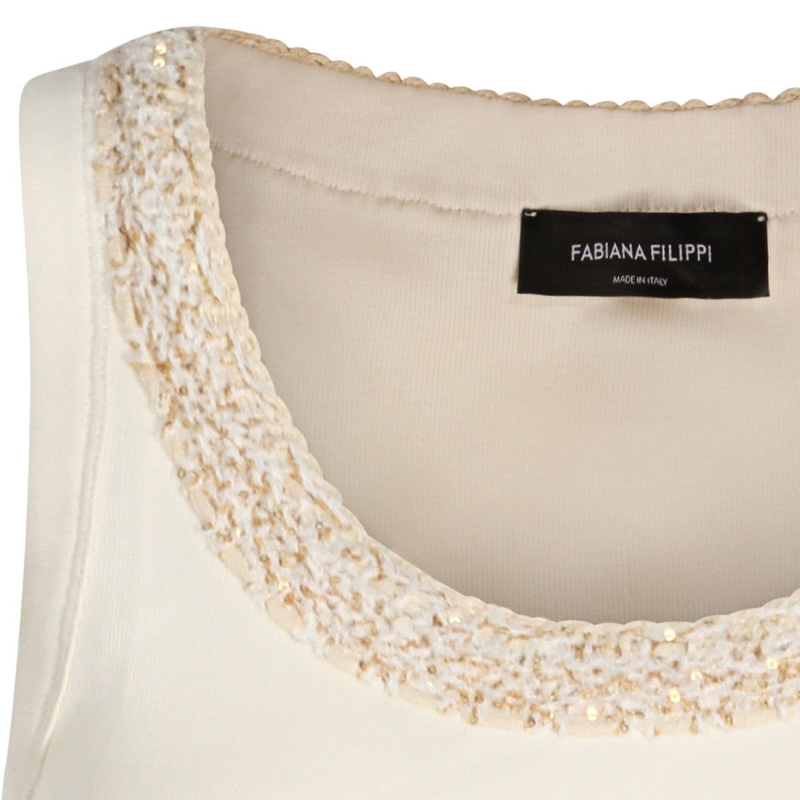 Fabiana Filippi Sleeveless Top With Beaded Neckline