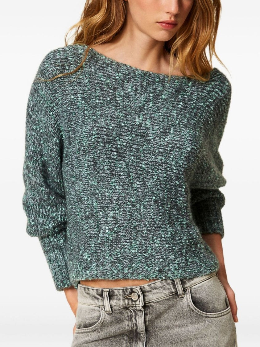 Twin-Set Cropped Knitted Sweater