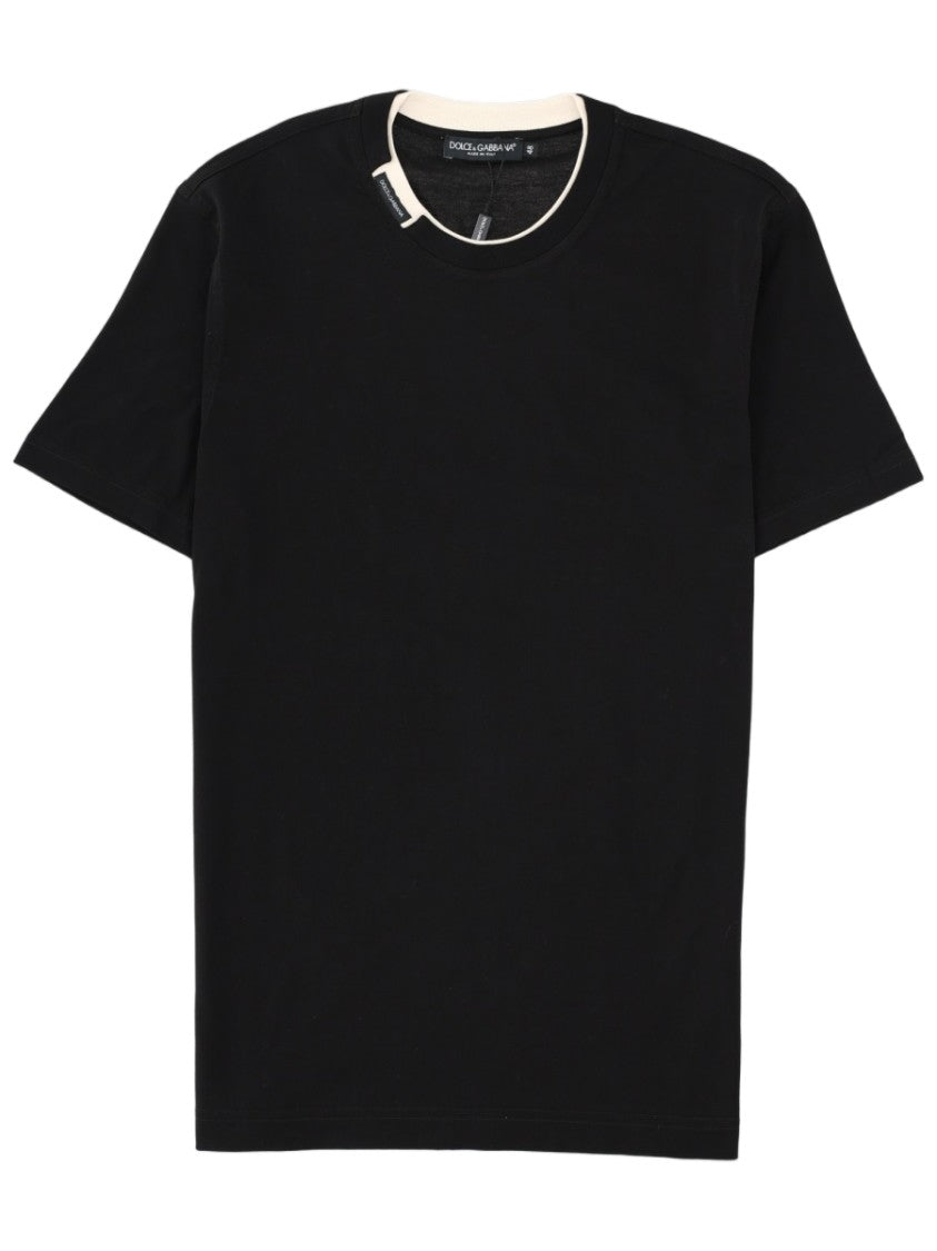 Dolce & Gabbana Minimalist Black Jersey Cotton T-Shirt