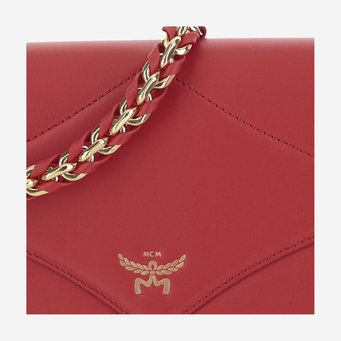 Mcm Logo Leather Shoulder Bag
