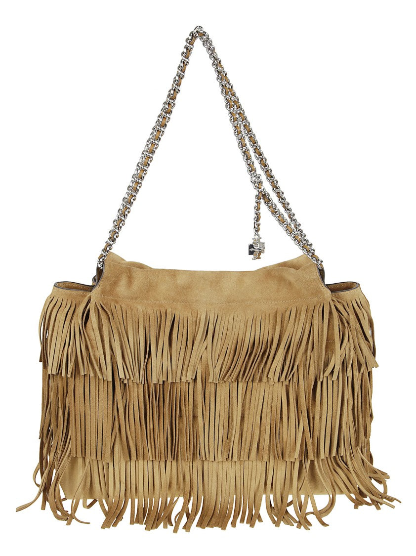 Tory Burch Fringe-Detail Bovine Suede Shopper Bag