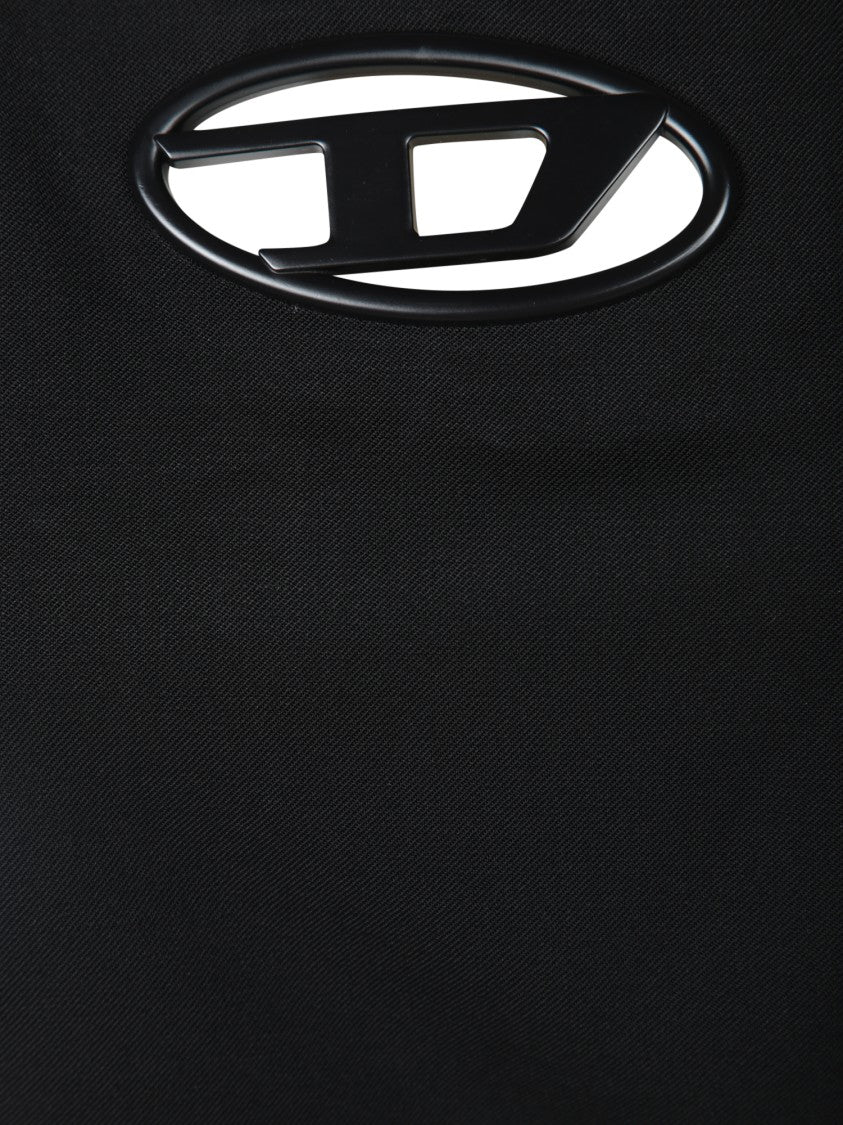 Diesel Sleeveless Black Top With Oval Cut-Out Design