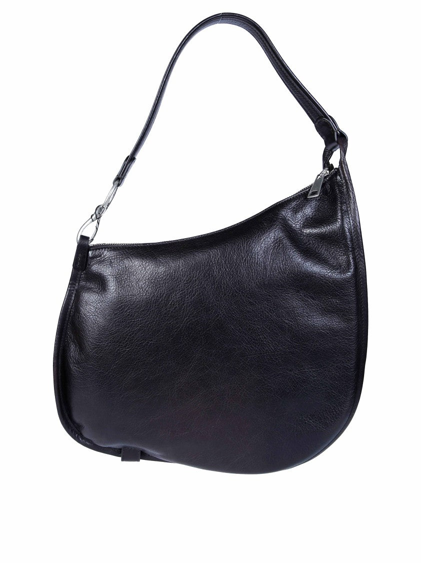 Orciani Crescent Smooth Leather Shoulder Bag