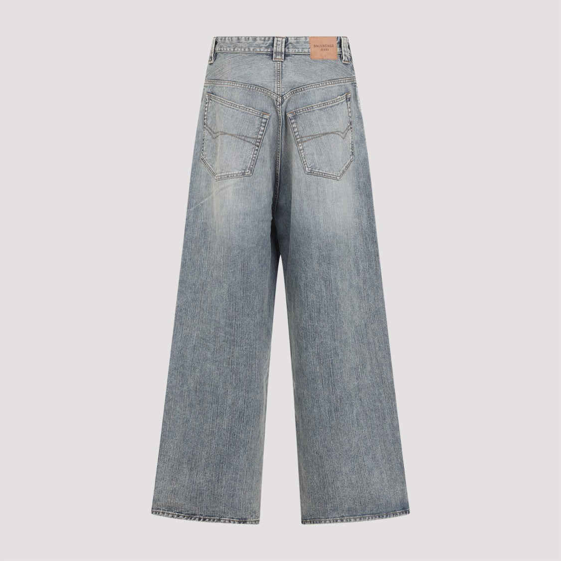 Balenciaga Wide-Leg Jeans With Prominent Logo Detail