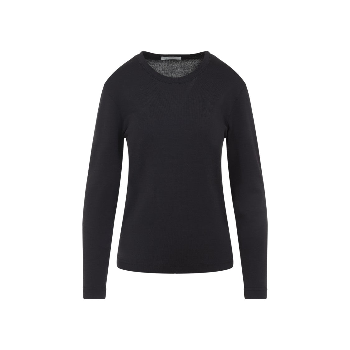 Lemaire Rib Long Sleeve Black Cotton T-Shirt