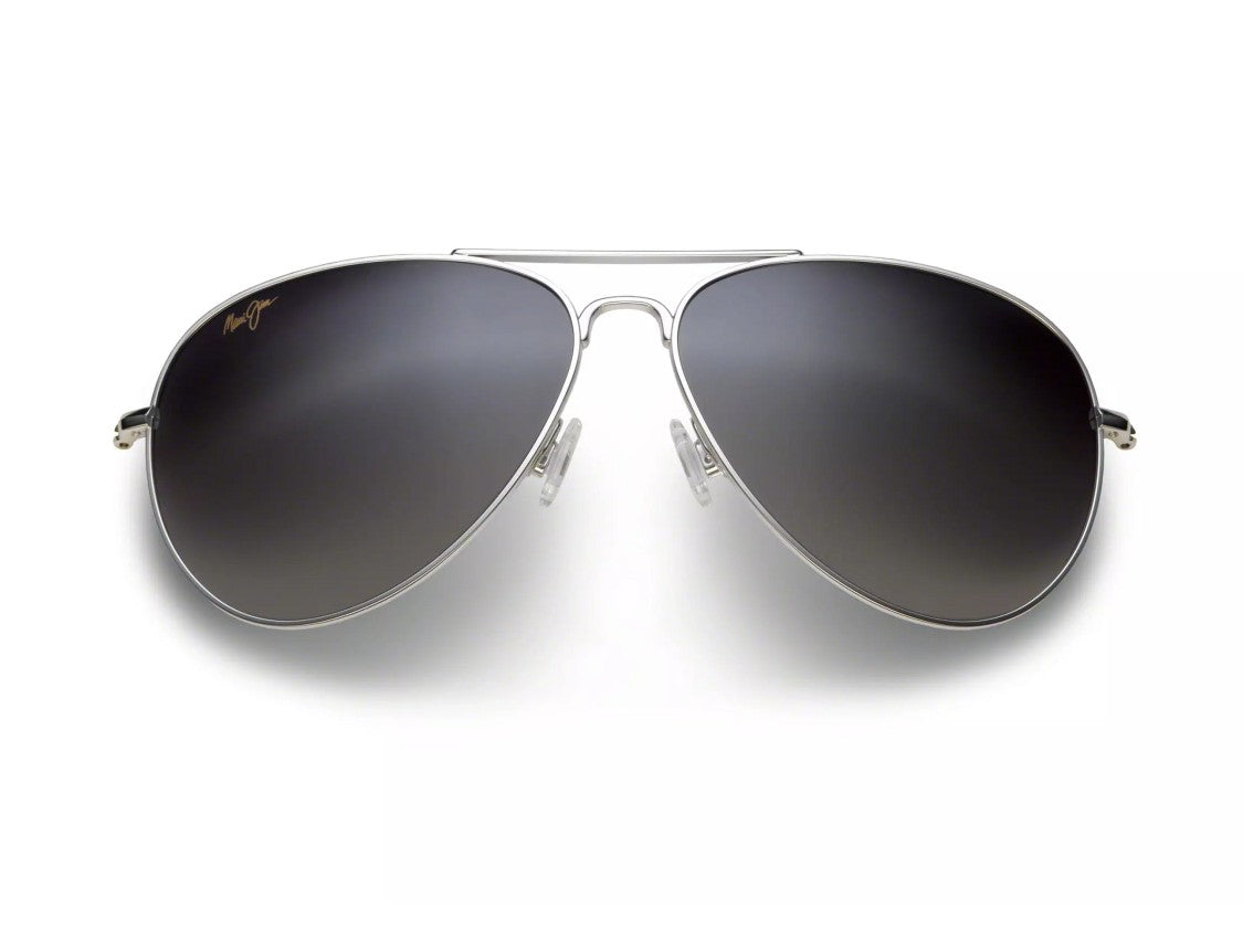 Maui Jim Silver Mj0264s Metal Aviator Sunglasses