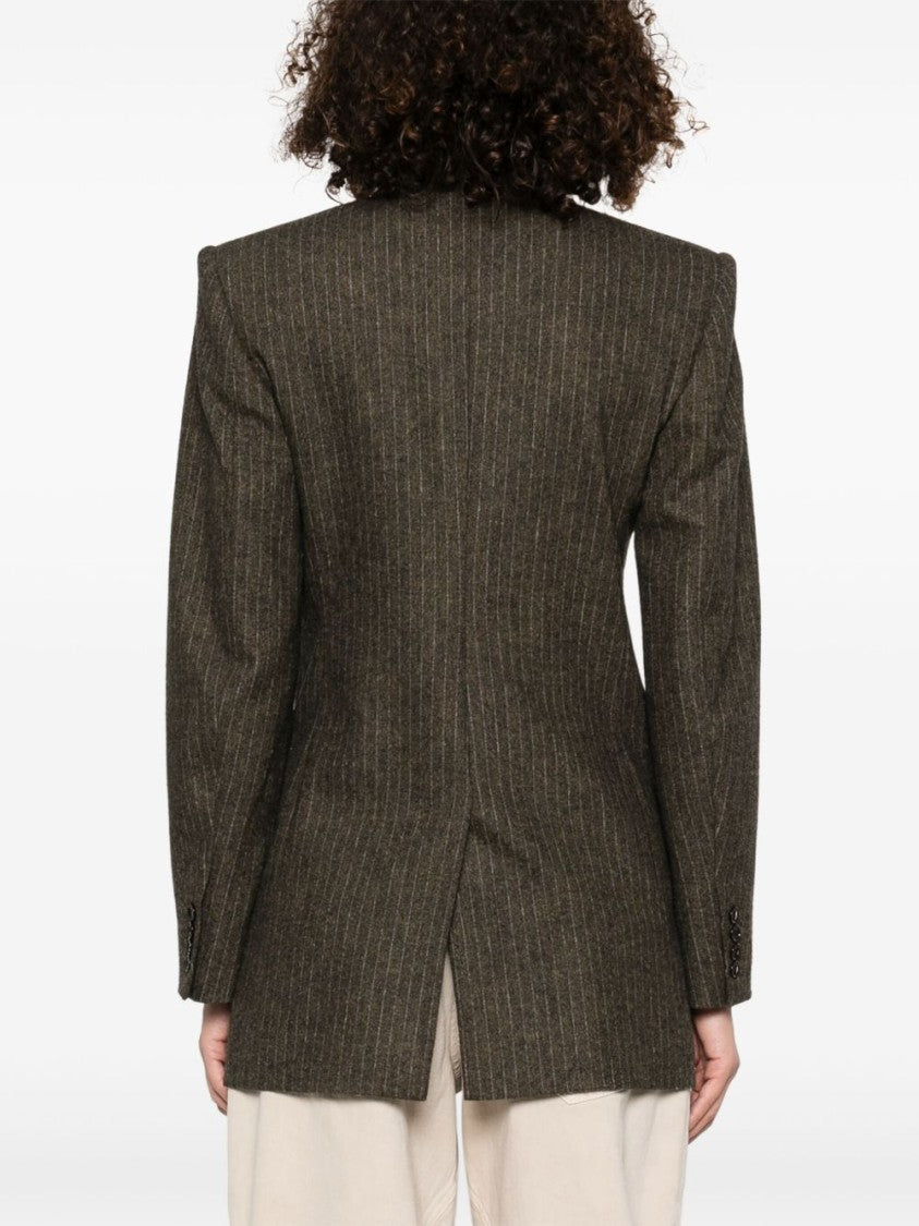 Isabel Marant Double-Breasted Brown Blazer With Tailored Fit