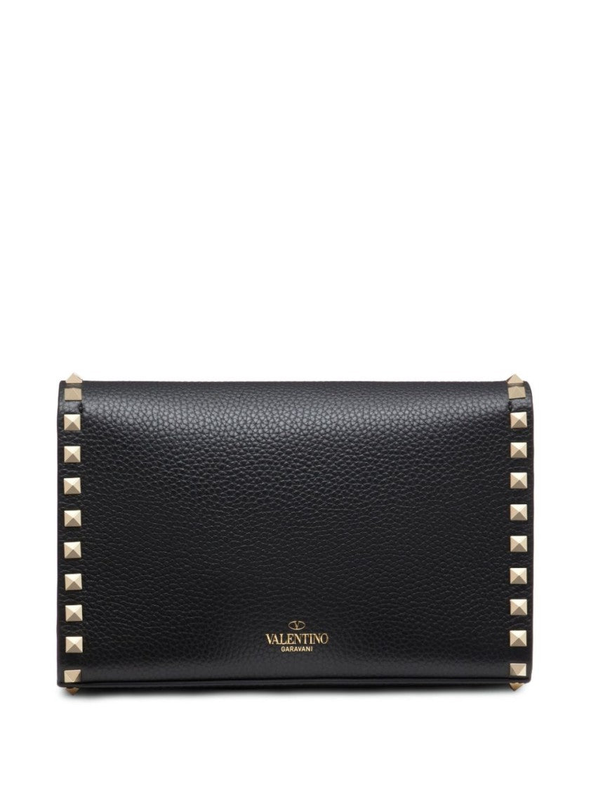 Valentino Garavani Textured Leather Rectangular Bag With Pyramid Studs