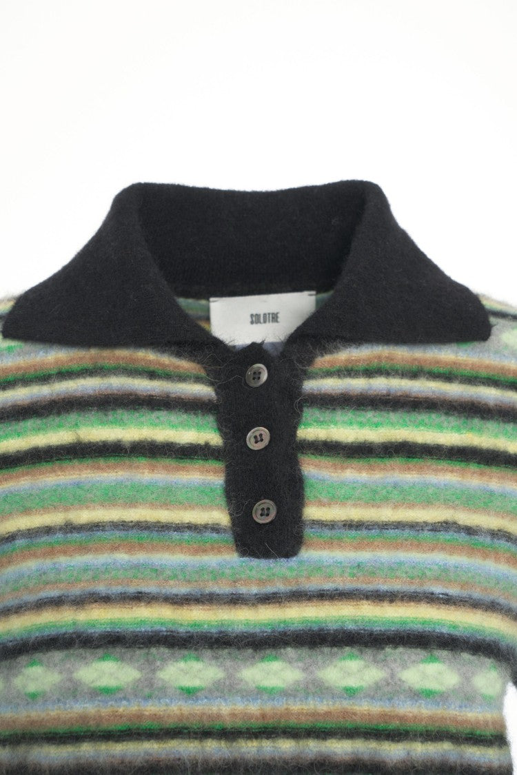 Solotre Polo Collar Knit Sweater