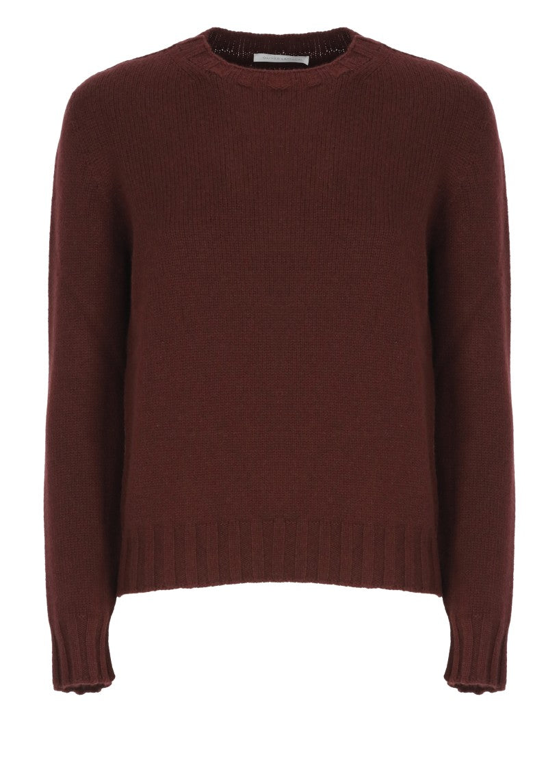 Oliver Lattughi Burgundy Cashmere Crew Neck Sweater