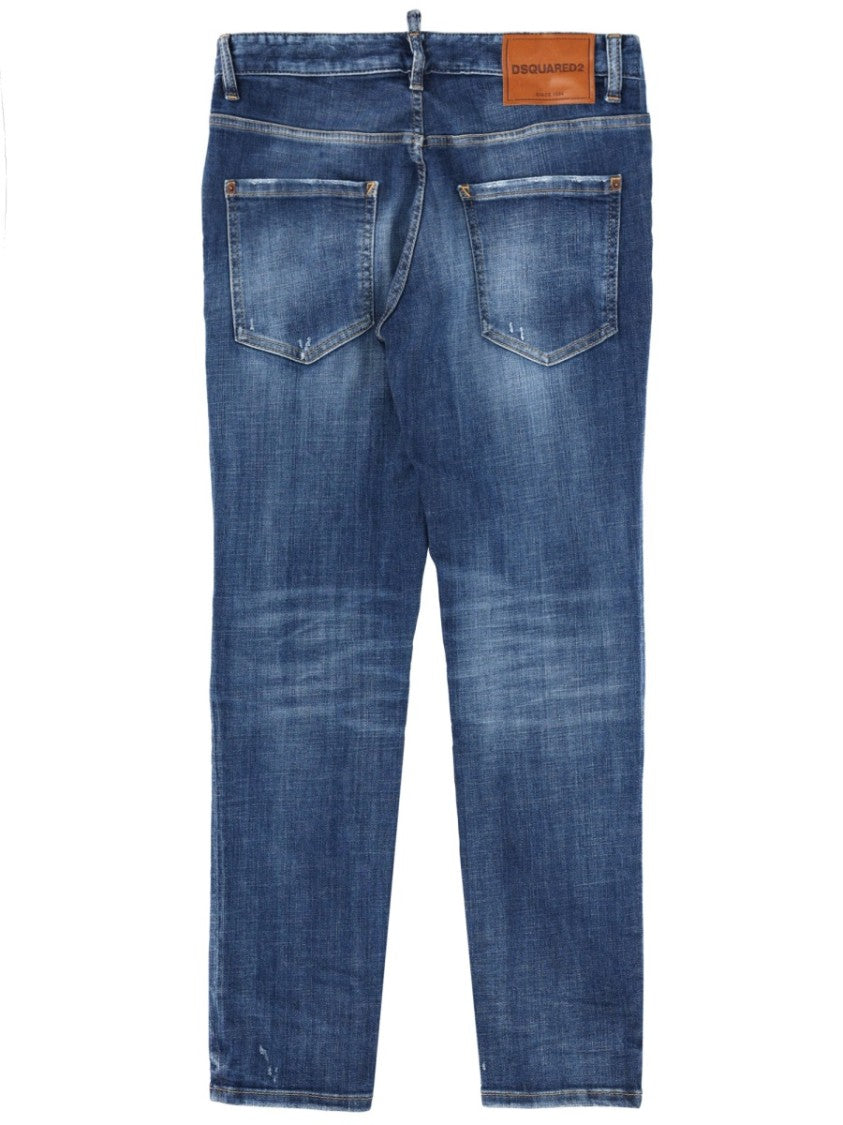 Dsquared2 Blue Skater Distressed Straight Jeans