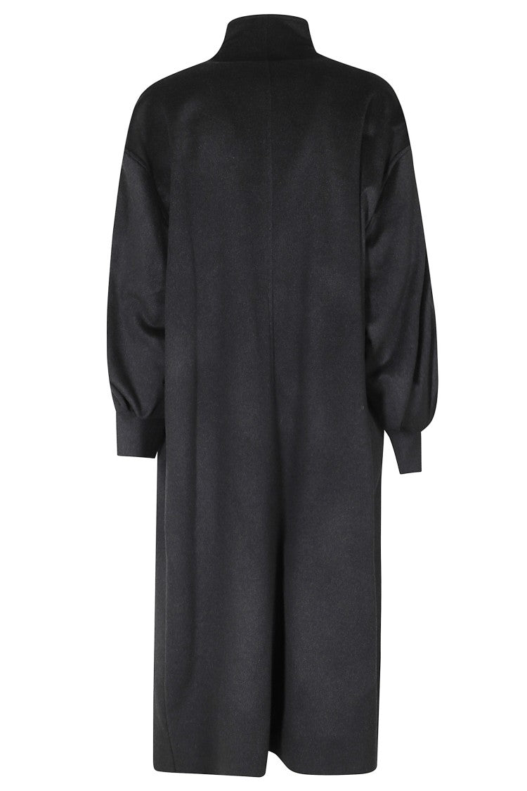 Federica Tosi Anthracite Balloon Sleeve Long Cashmere Coat