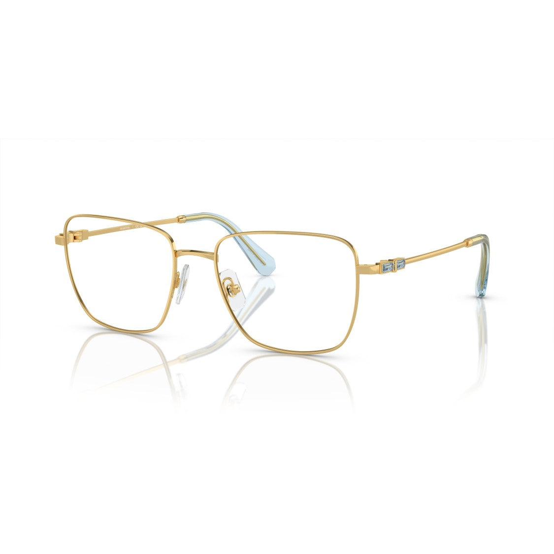 Swarovski 0Sk1003 Delicate Gold Metal Frame Sunglasses With Gradient Temples
