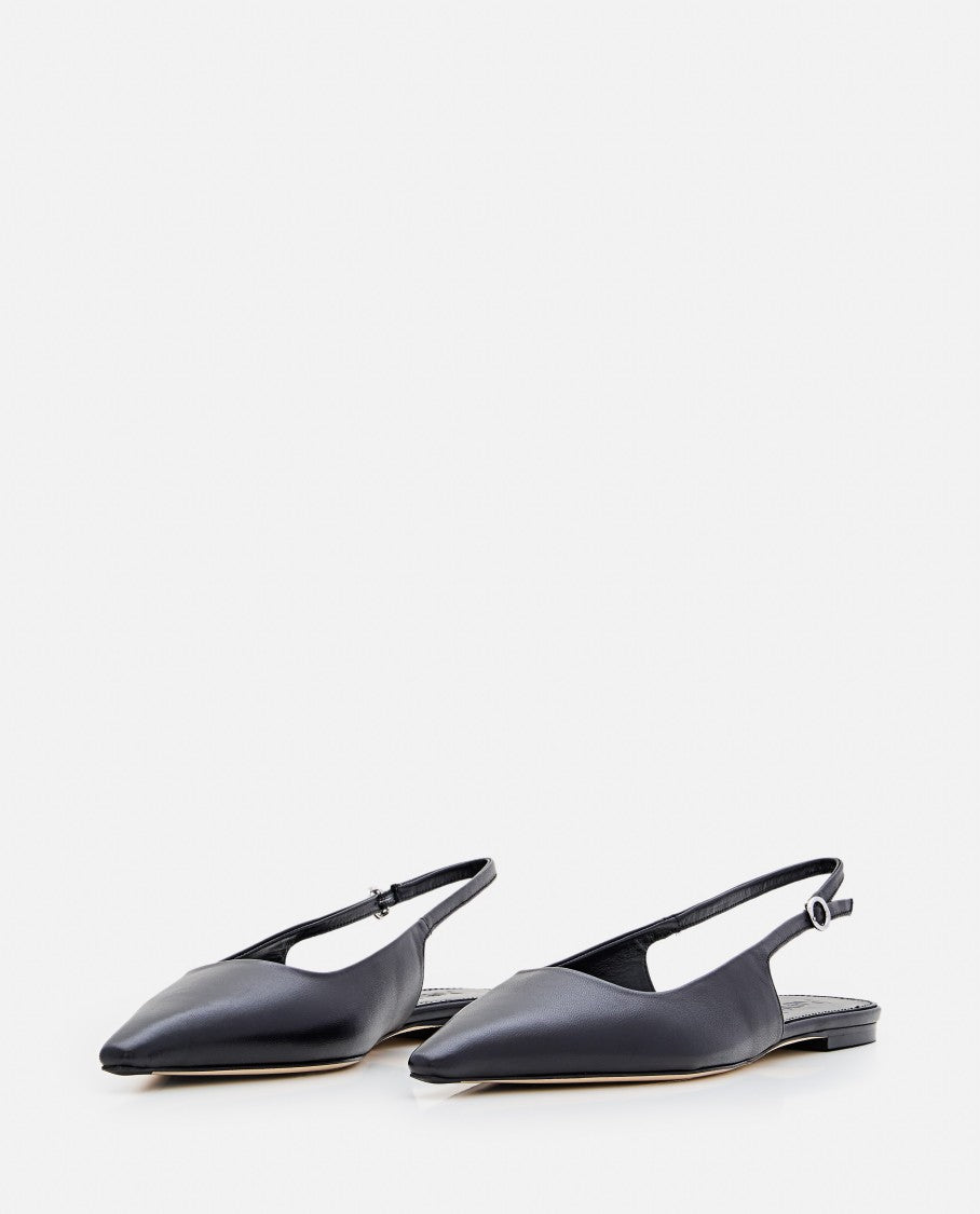 Aeydē Black Fedora Slingback Flats