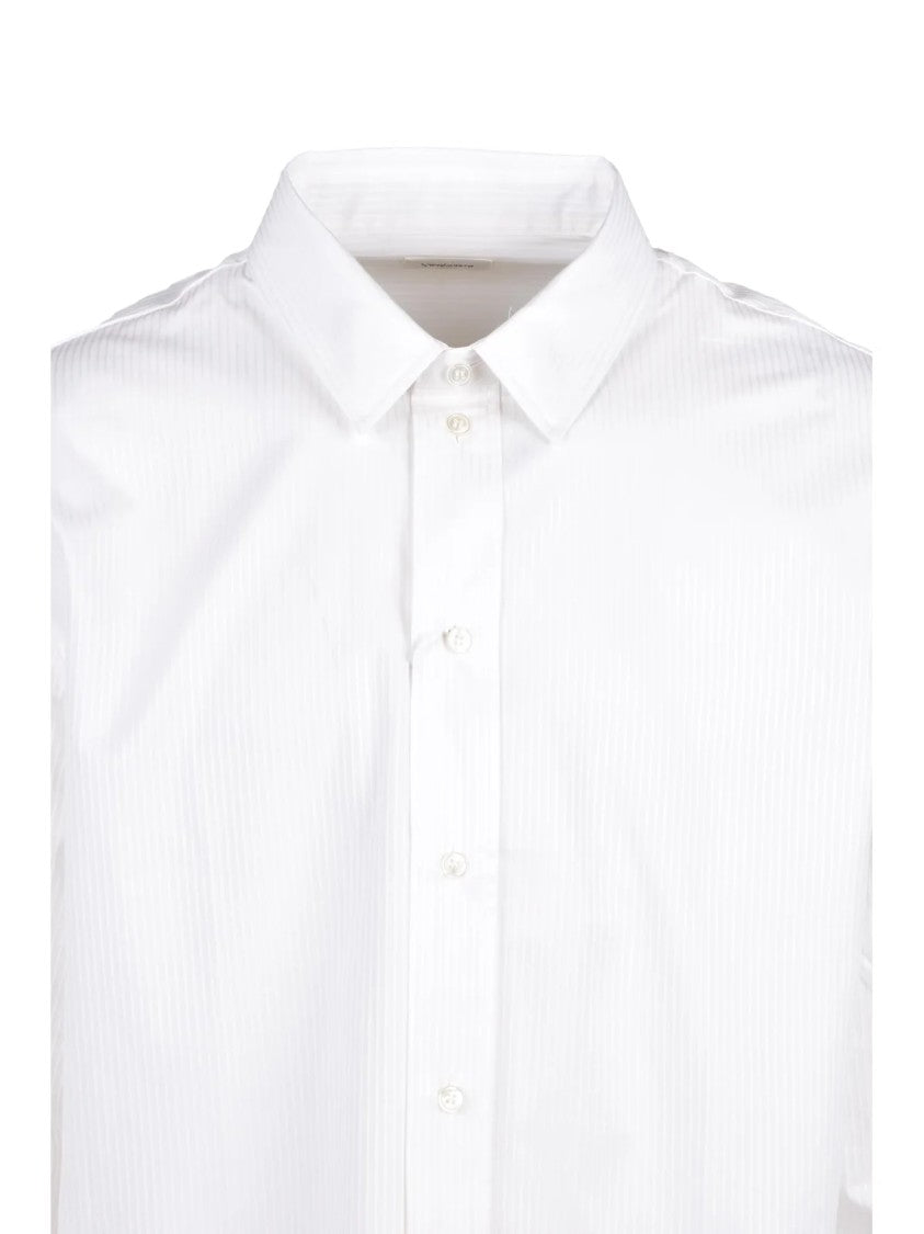 Saint Laurent White Long-Sleeve Cotton Shirt