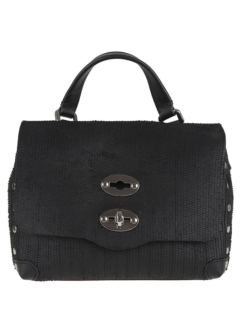 Zanellato Textured Black Leather Crossbody Bag