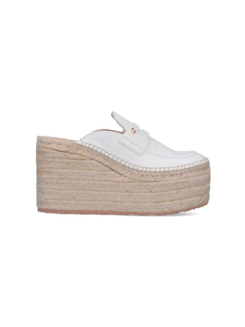 Gianvito Rossi Wedge Espadrilles – White