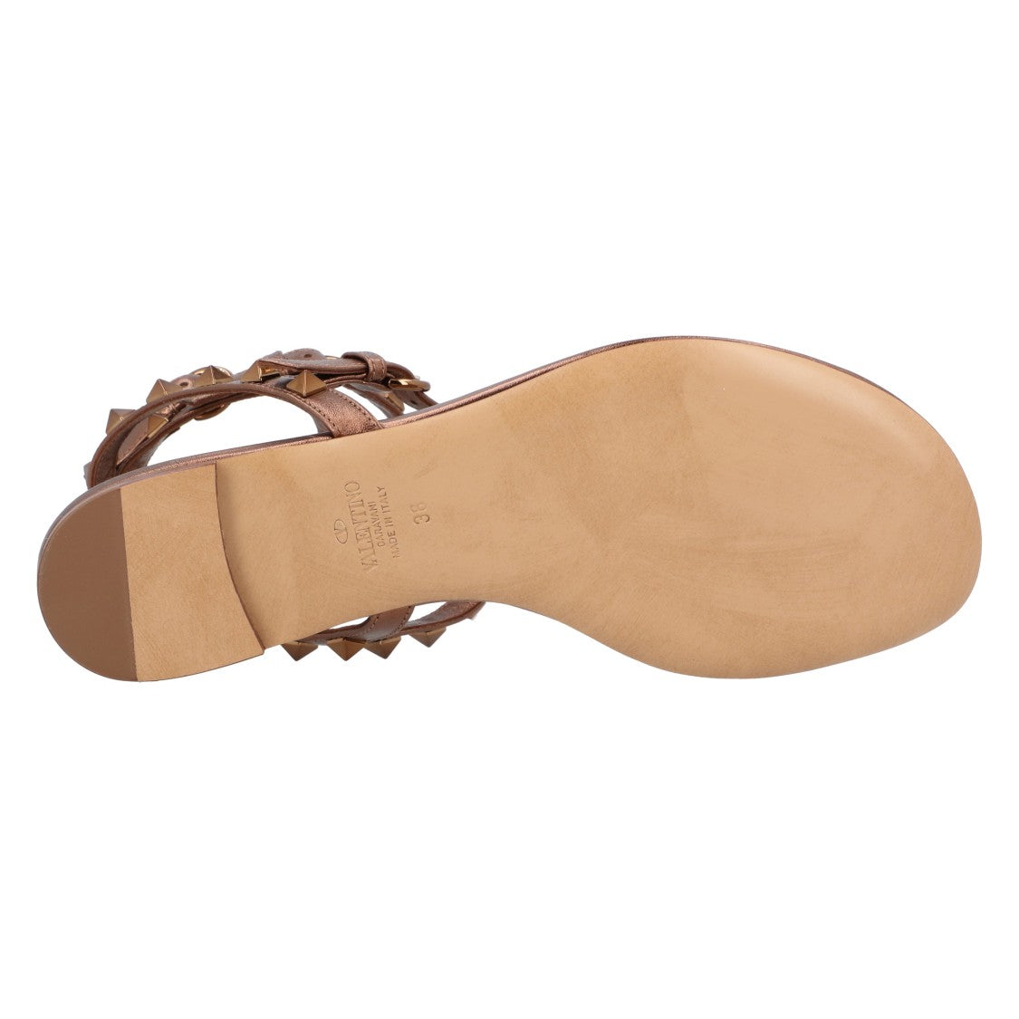 Valentino Rockstud Open Toe Sandals Bronze