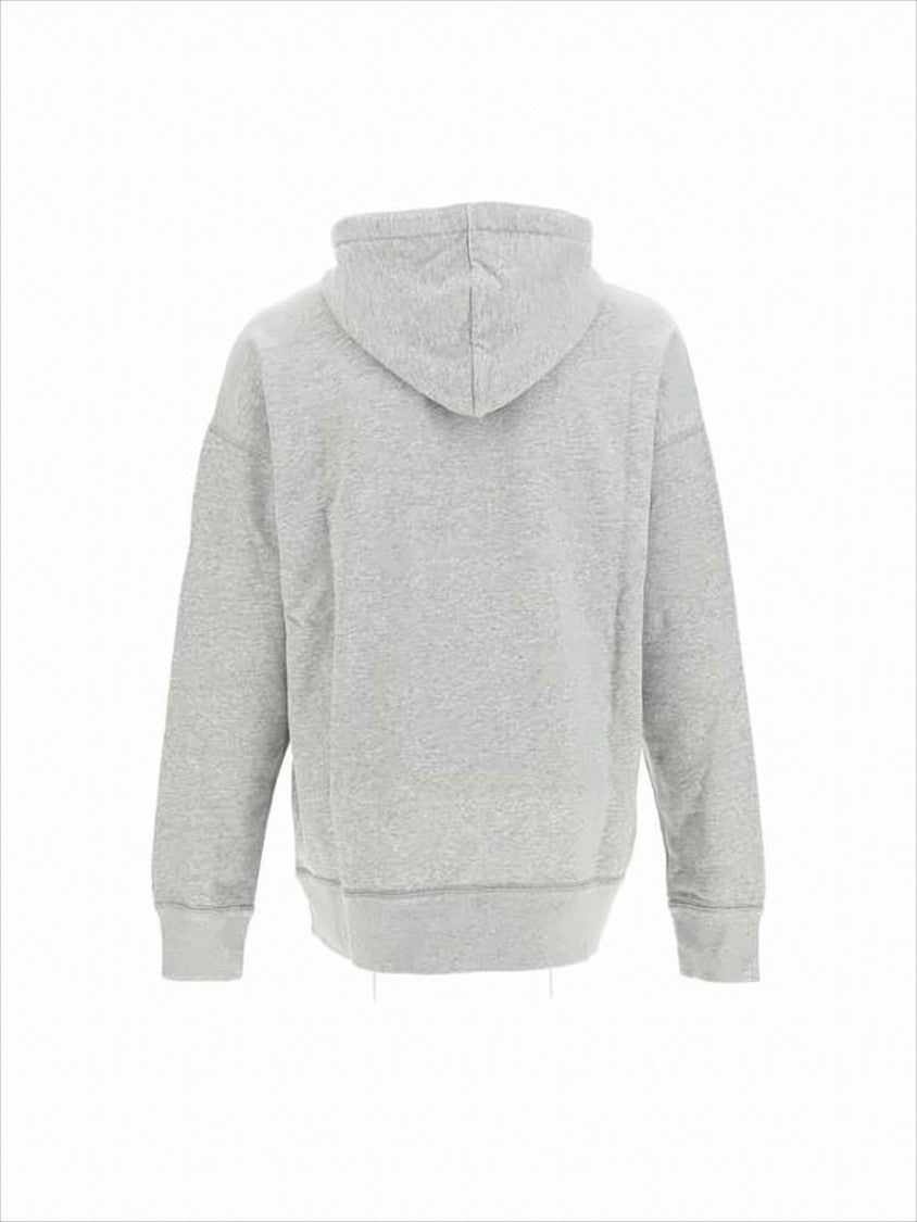 Isabel Marant Heathered Grey Hoodie With Contrasting Logo
