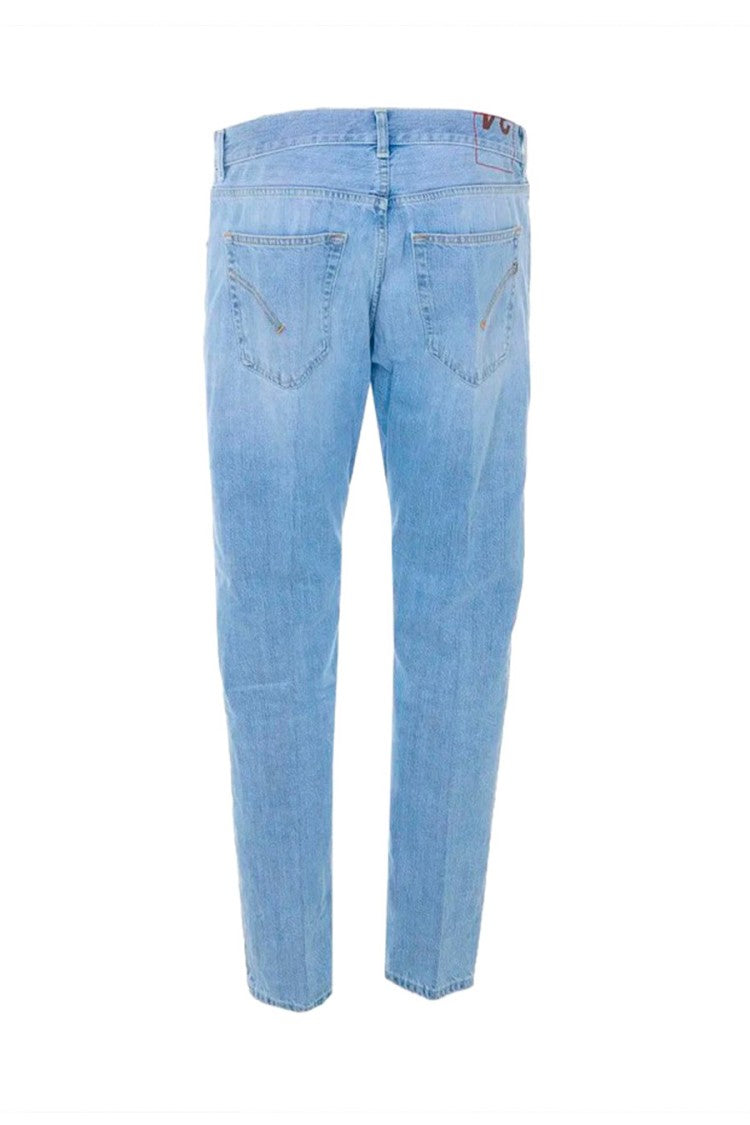 Dondup Light Blue Washed Tapered Cotton Jeans
