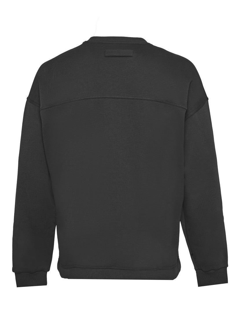Zegna Regular Fit Black Sweatshirt With Ribbed Details
