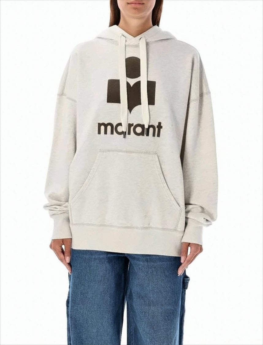 Isabel Marant Relaxed-Fit Hoodie With Graphic Logo And Kangaroo Pocket