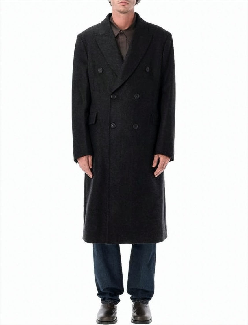 Our Legacy Structured Black Double-Breasted Wool Coat