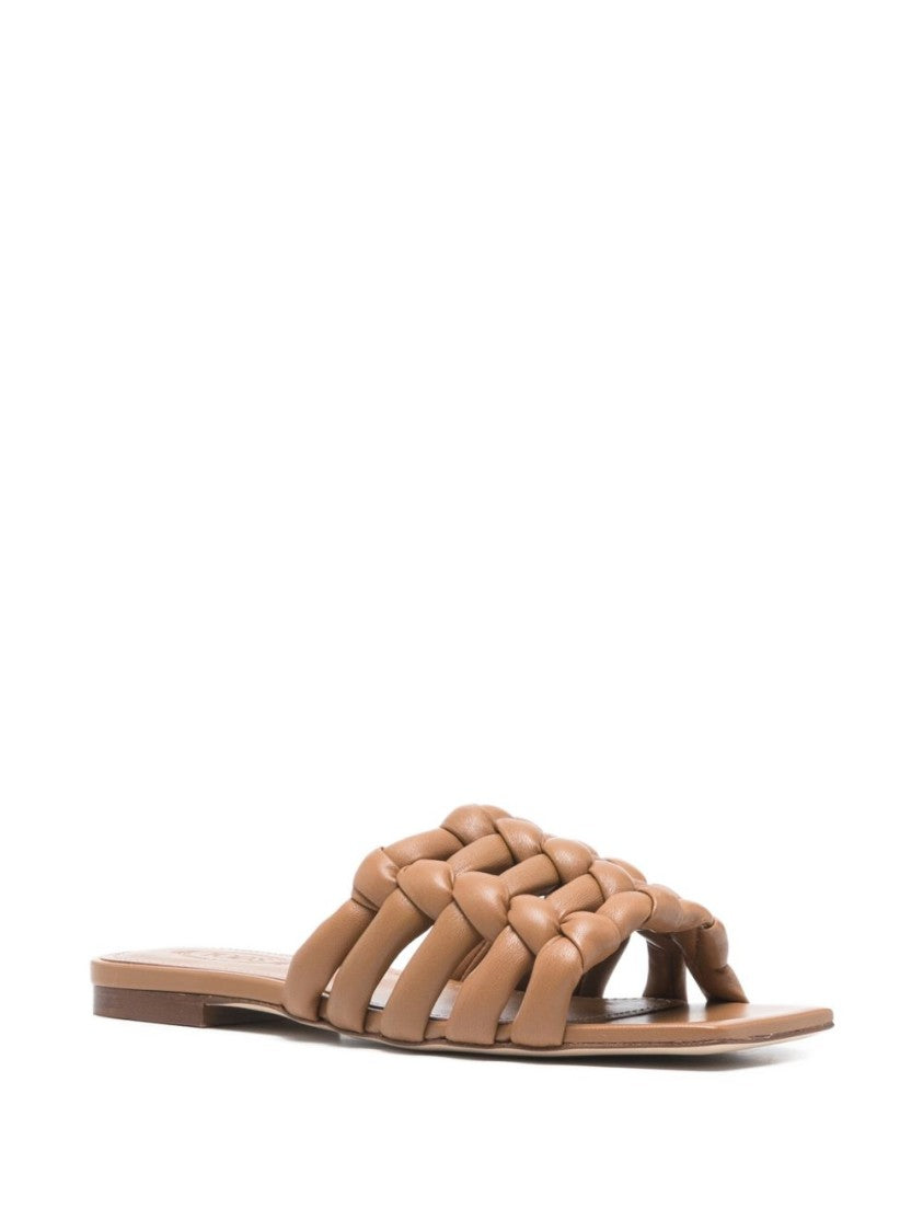 Tod's Brown Woven Design Open Toe Sandals