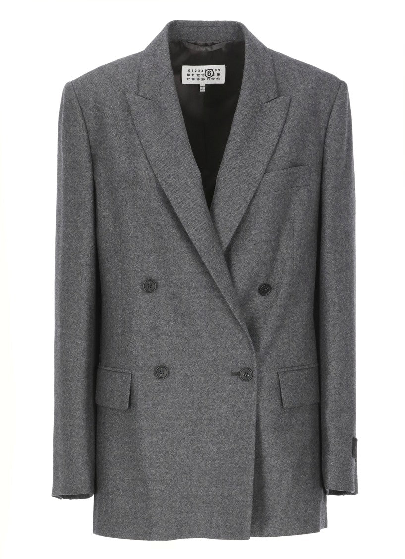 Mm6 By Maison Margiela Wool Double-Breasted Blazer