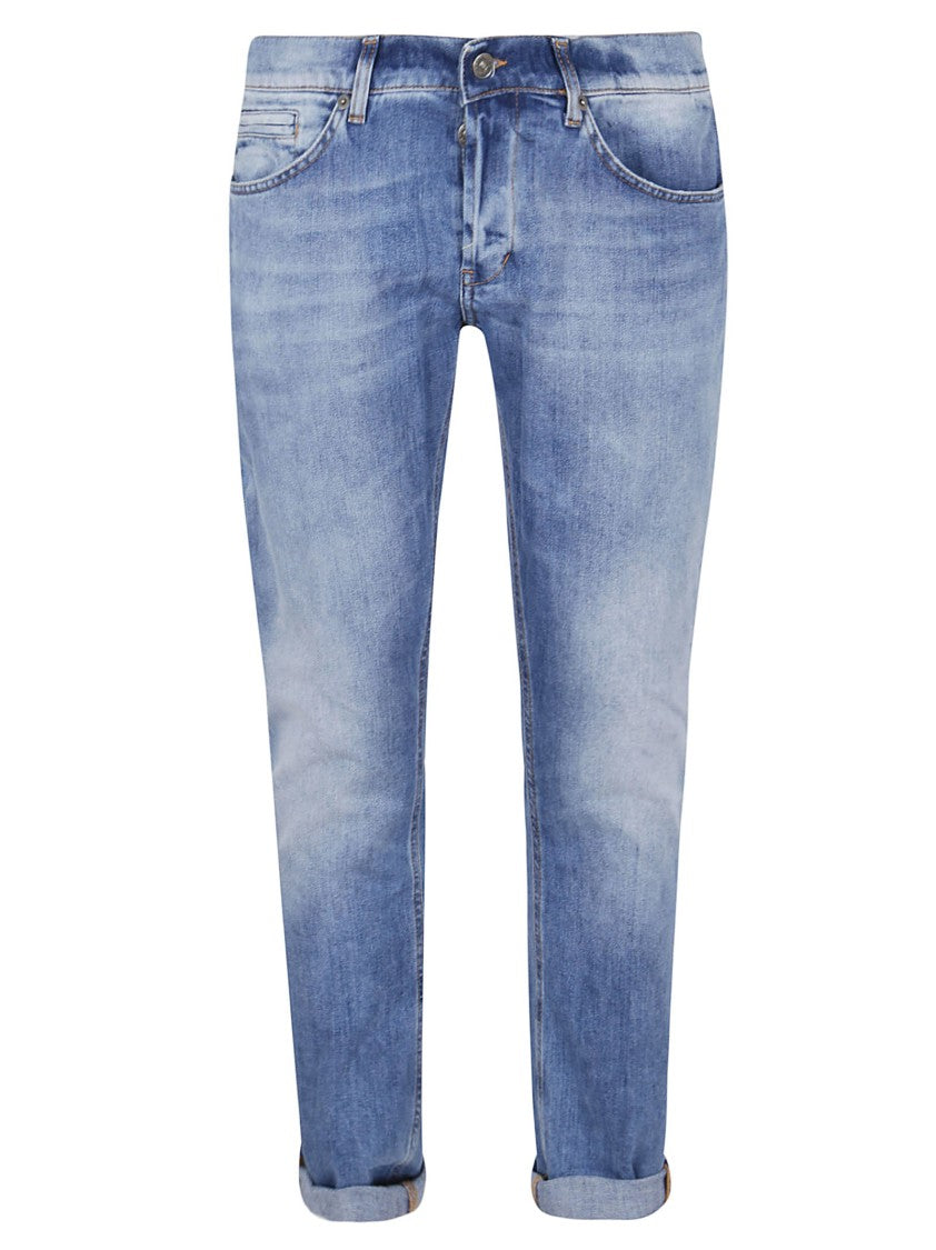 Dondup Men's Five-Pocket Denim Jeans With Whiskering Effect