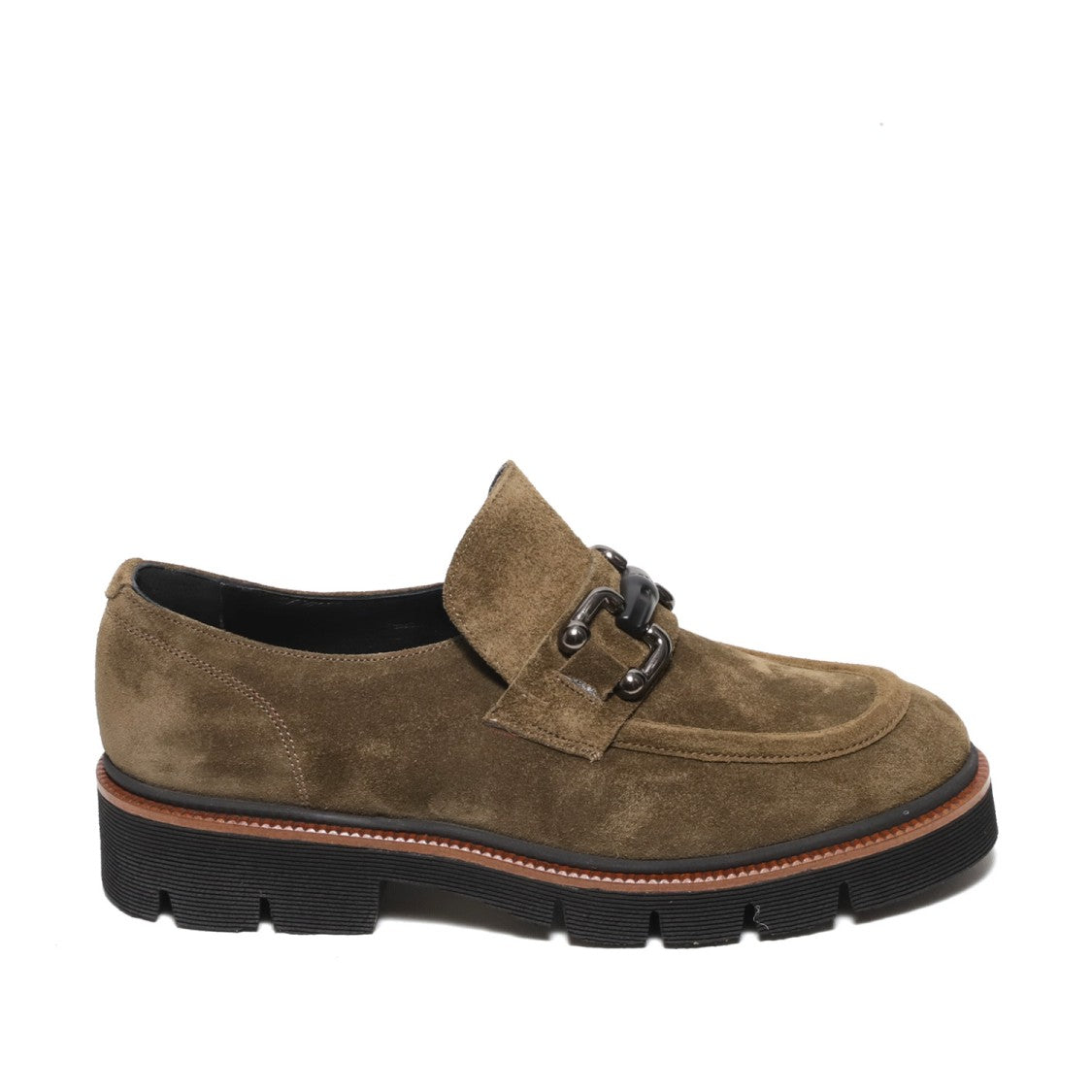 Le Gazzelle Moccasin In Soft Olive Green Suede