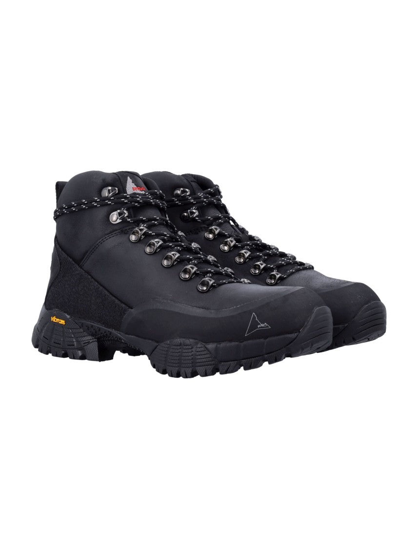 Roa Andreas Rugged Black Ankle Boots